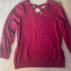 Elegant Women's Maroon Crisscross Back Sweatshirt
